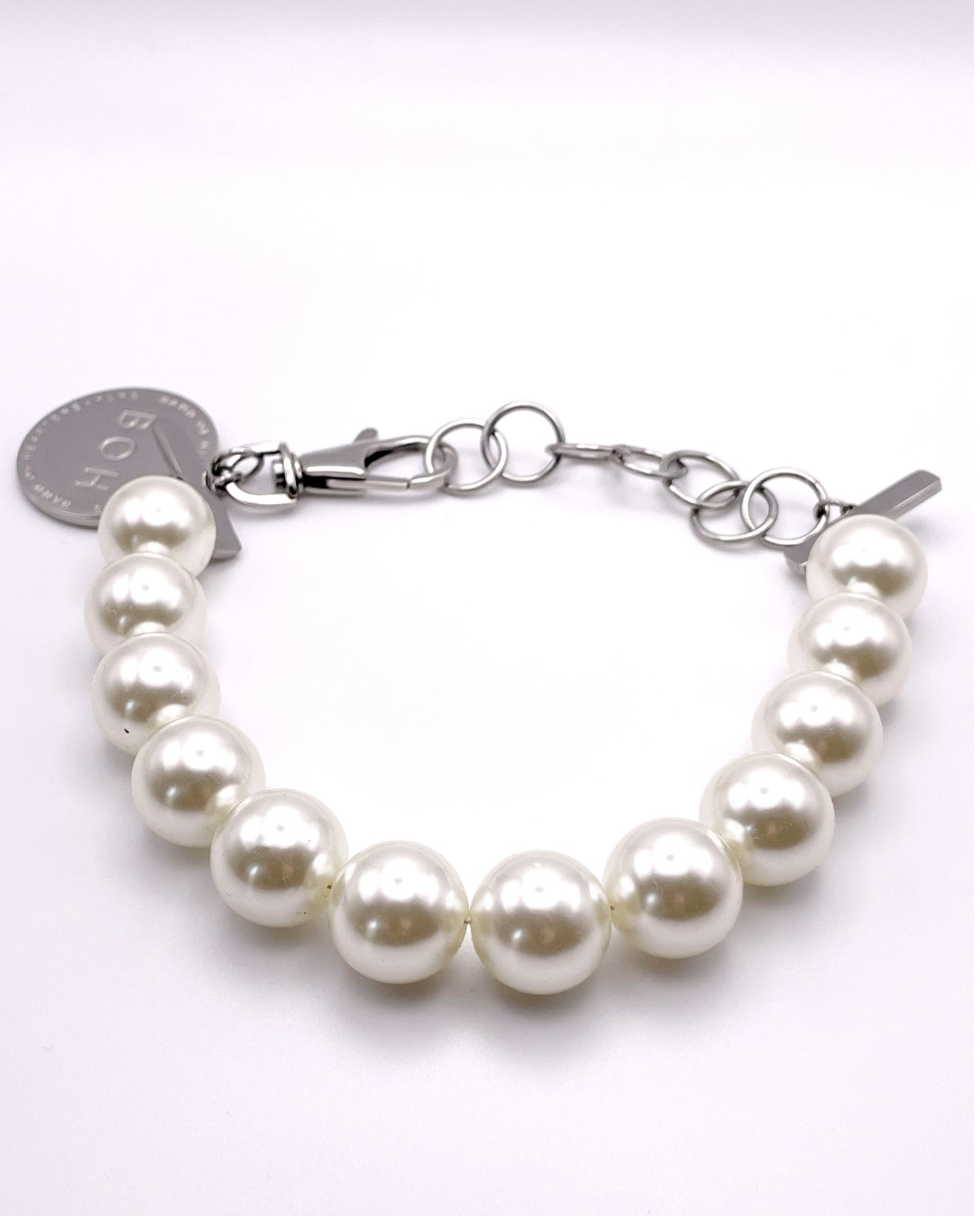 COLLIER DE GROSSES PERLES SIMPLE RANG