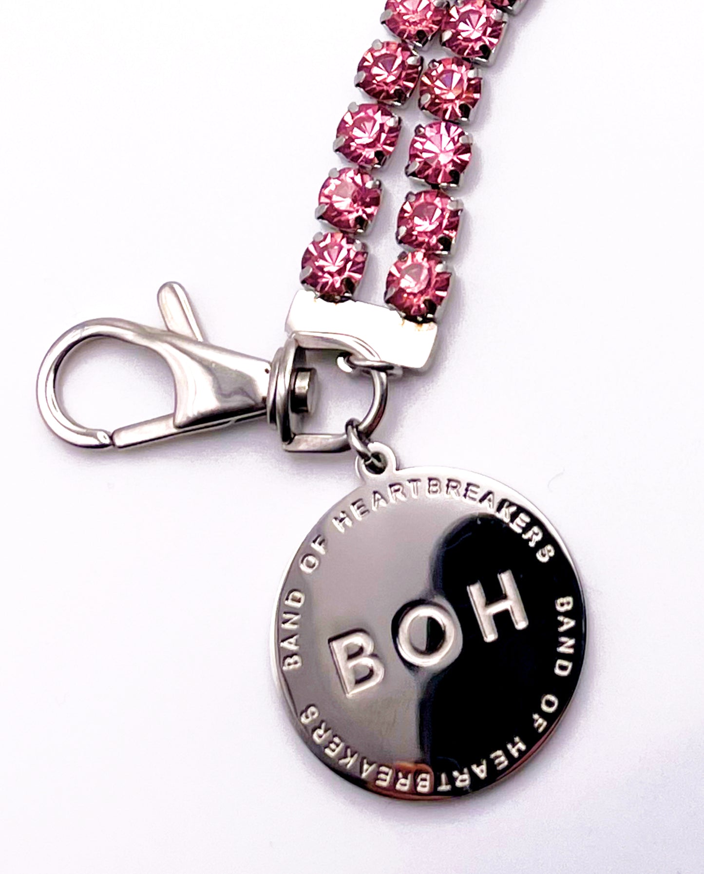 COLLIER CRISTAL DIAMANTS ROSES DOUBLE RANG