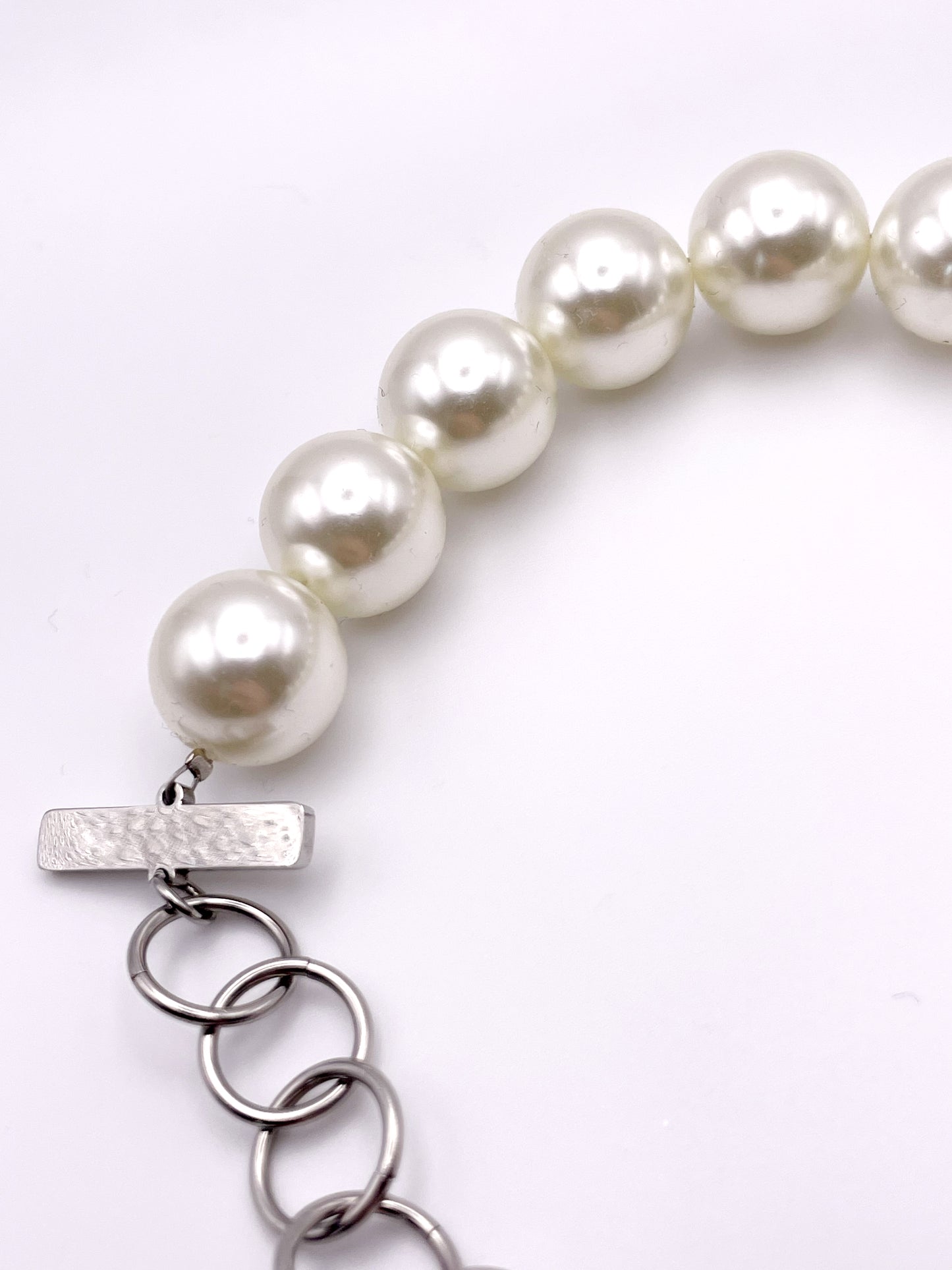 COLLIER DE GROSSES PERLES SIMPLE RANG